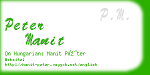 peter manit business card